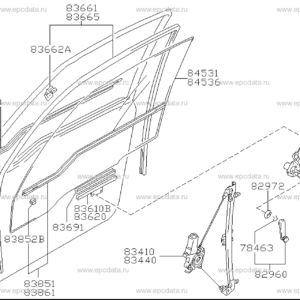 Alzavetro manuale anteriore destro