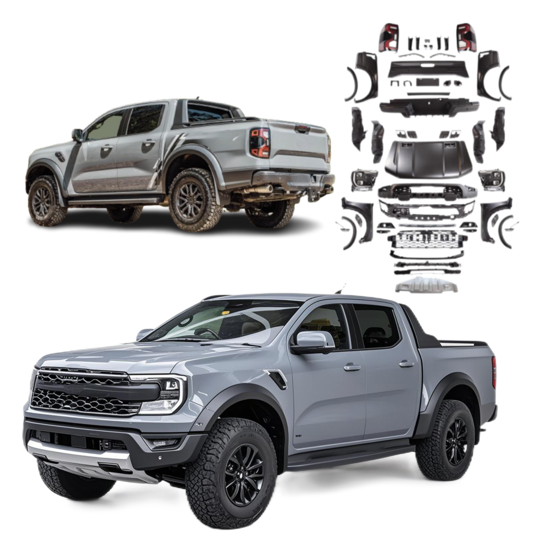 Kit conversione carrozzeria per Ford Ranger T6 T7 T8 2012-2021 in Ford Raptor 2023 in poi